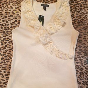 RALPH LAUREN  Lace wrap tank top NWT size L